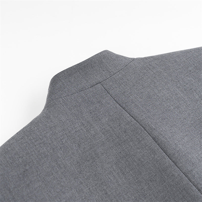 Damen modisch kort jacka med asymmetrisk design och elegant ståkrage Mirla-Eva Jonsson