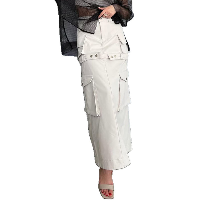 Damen modische Cargo-kjol med sidofickor och justerbart bälte Mirla-Eva Jonsson