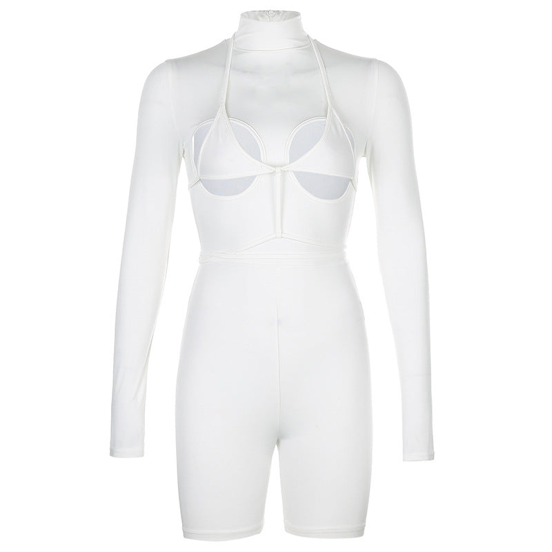 Damen modische Sport-Set mit High-Neck-Oberteil und figurbetonad byxa Mirla-Eva Jonsson
