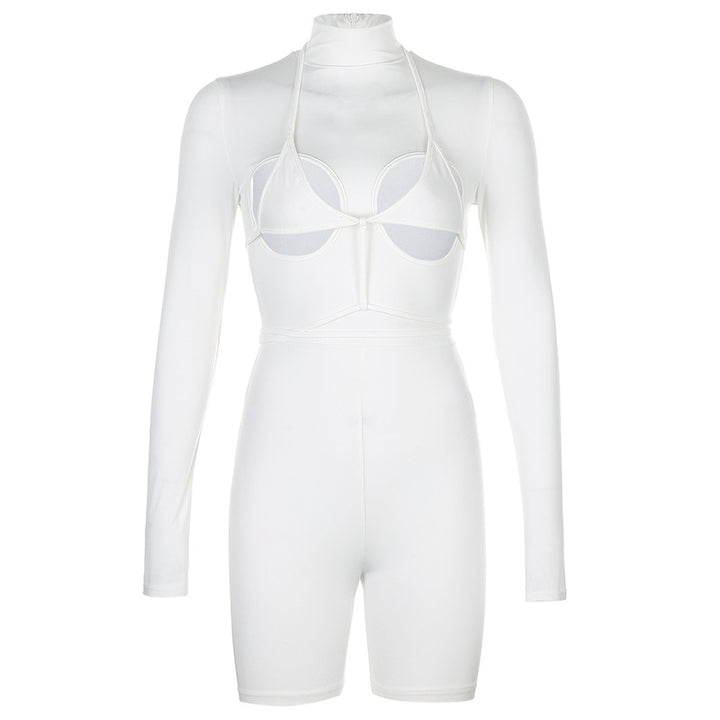 Damen modische Sport-Set mit High-Neck-Oberteil und figurbetonad byxa Mirla-Eva Jonsson