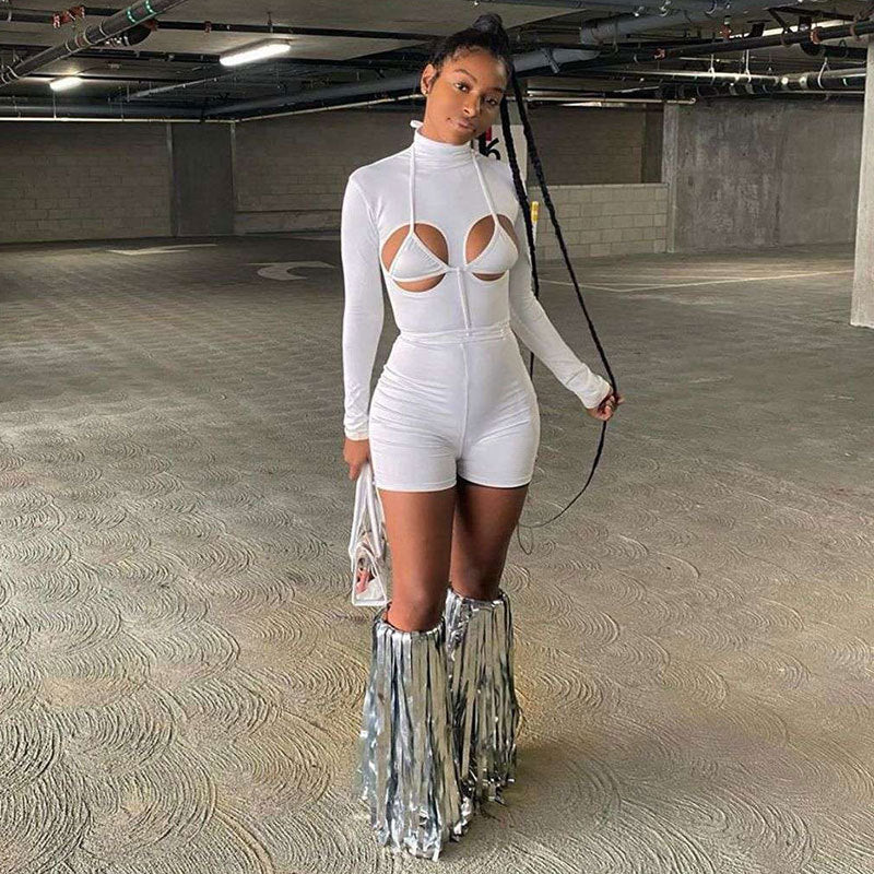Damen modische Sport-Set mit High-Neck-Oberteil und figurbetonad byxa Mirla-Eva Jonsson