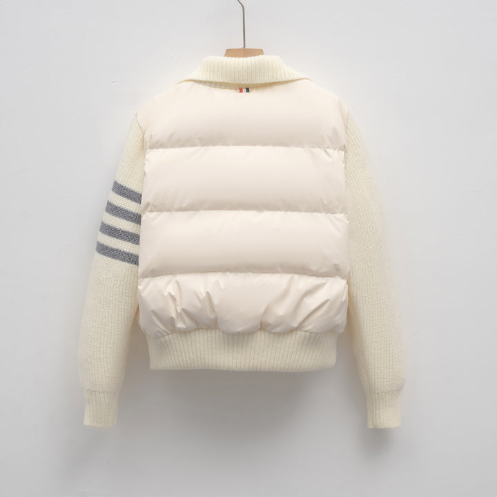 Damen modische Steppjacke mit Strickärmel und hohem Kragen Mirla-Eva Jonsson