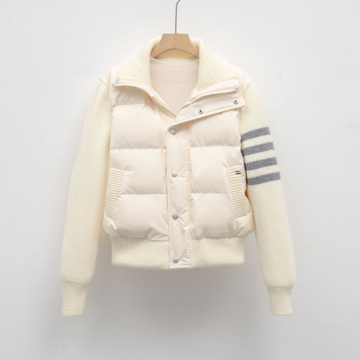 Damen modische Steppjacke mit Strickärmel und hohem Kragen Mirla-Eva Jonsson