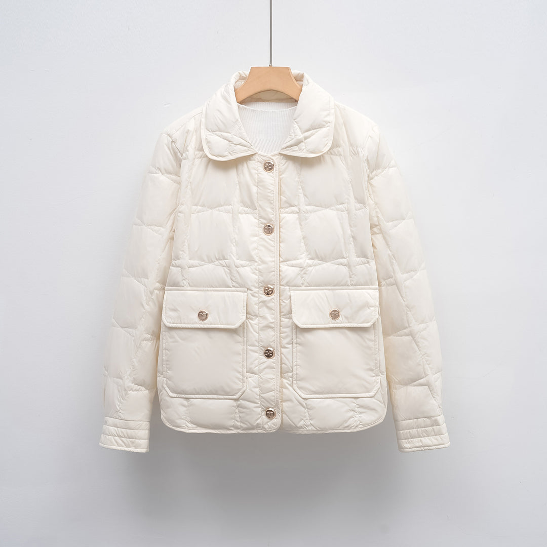 Damen modische gesteppte Jacke mit Taschen und Knopfverschluss Mirla-Eva Jonsson