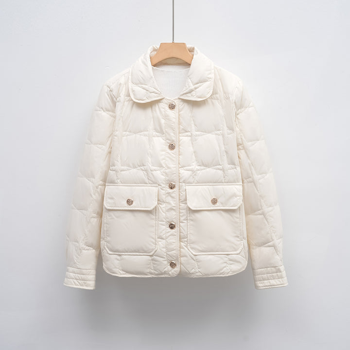 Damen modische gesteppte Jacke mit Taschen und Knopfverschluss Mirla-Eva Jonsson