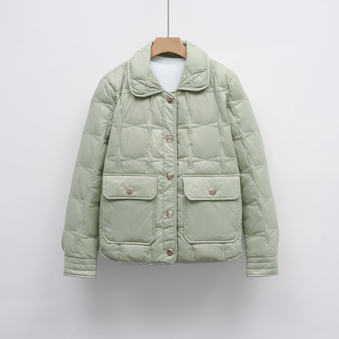 Damen modische gesteppte Jacke mit Taschen und Knopfverschluss Mirla-Eva Jonsson