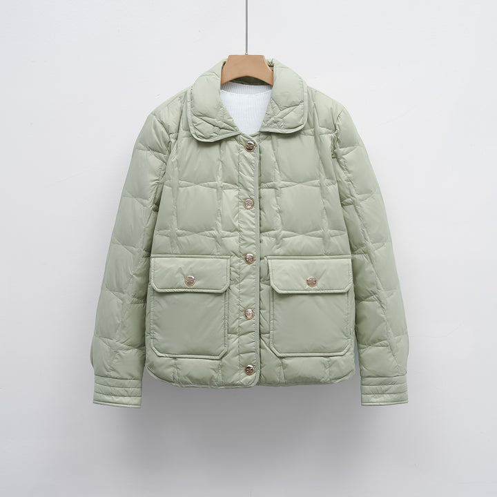 Damen modische gesteppte Jacke mit Taschen und Knopfverschluss Mirla-Eva Jonsson