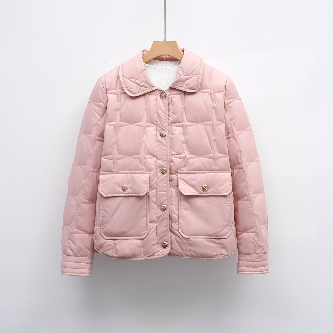 Damen modische gesteppte Jacke mit Taschen und Knopfverschluss Mirla-Eva Jonsson