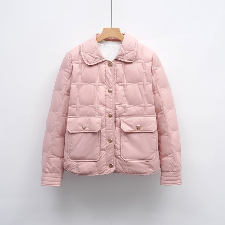 Damen modische gesteppte Jacke mit Taschen und Knopfverschluss Mirla-Eva Jonsson
