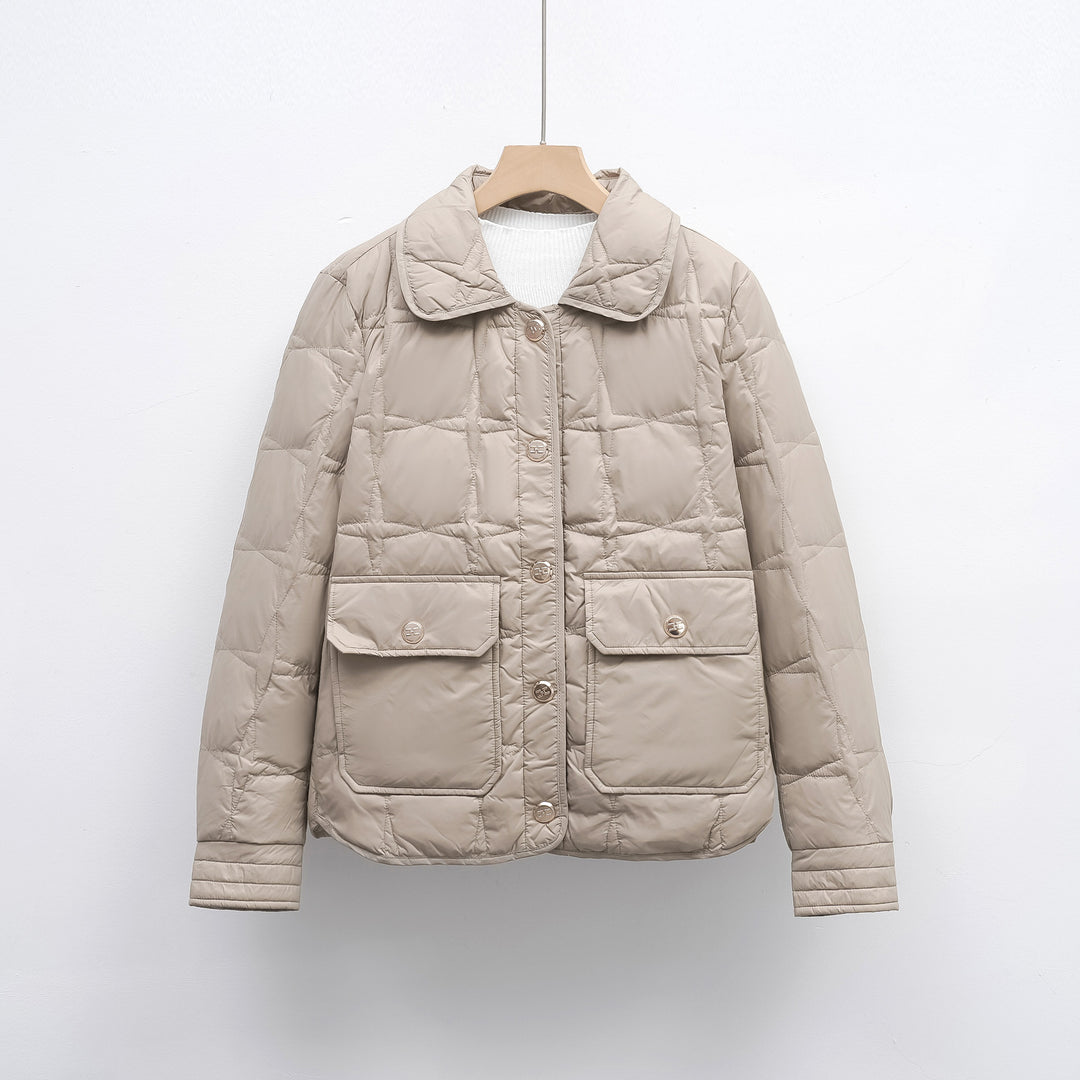 Damen modische gesteppte Jacke mit Taschen und Knopfverschluss Mirla-Eva Jonsson