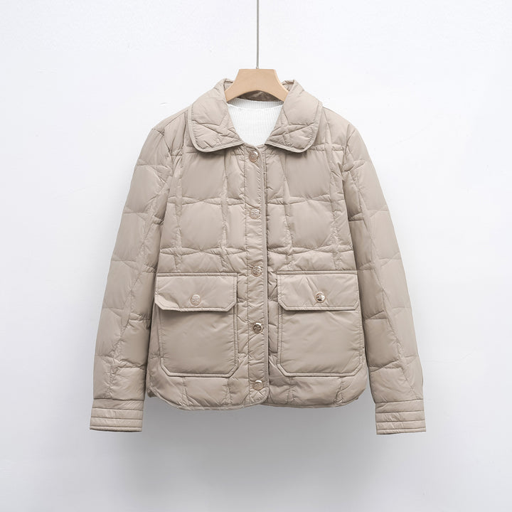 Damen modische gesteppte Jacke mit Taschen und Knopfverschluss Mirla-Eva Jonsson