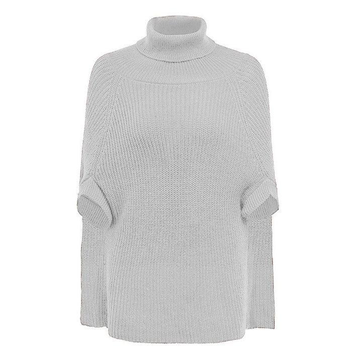 Damen modischer Strickpullover mit hochstehendem Kragen und exklusivem Häkelmuster Mirla-Eva Jonsson