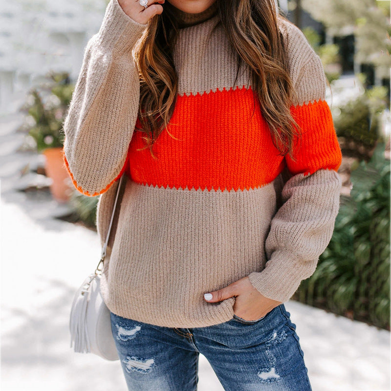 Damen modischer Strickpullover mit innovativer Farbkombination und strukturiertem Design Mirla-Eva Jonsson