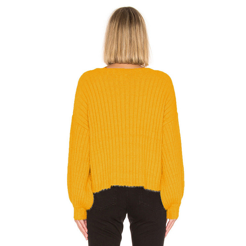 Damen modischer Strickpullover mit überschnittenen Ärmeln und feiner Rippstruktur Mirla-Eva Jonsson
