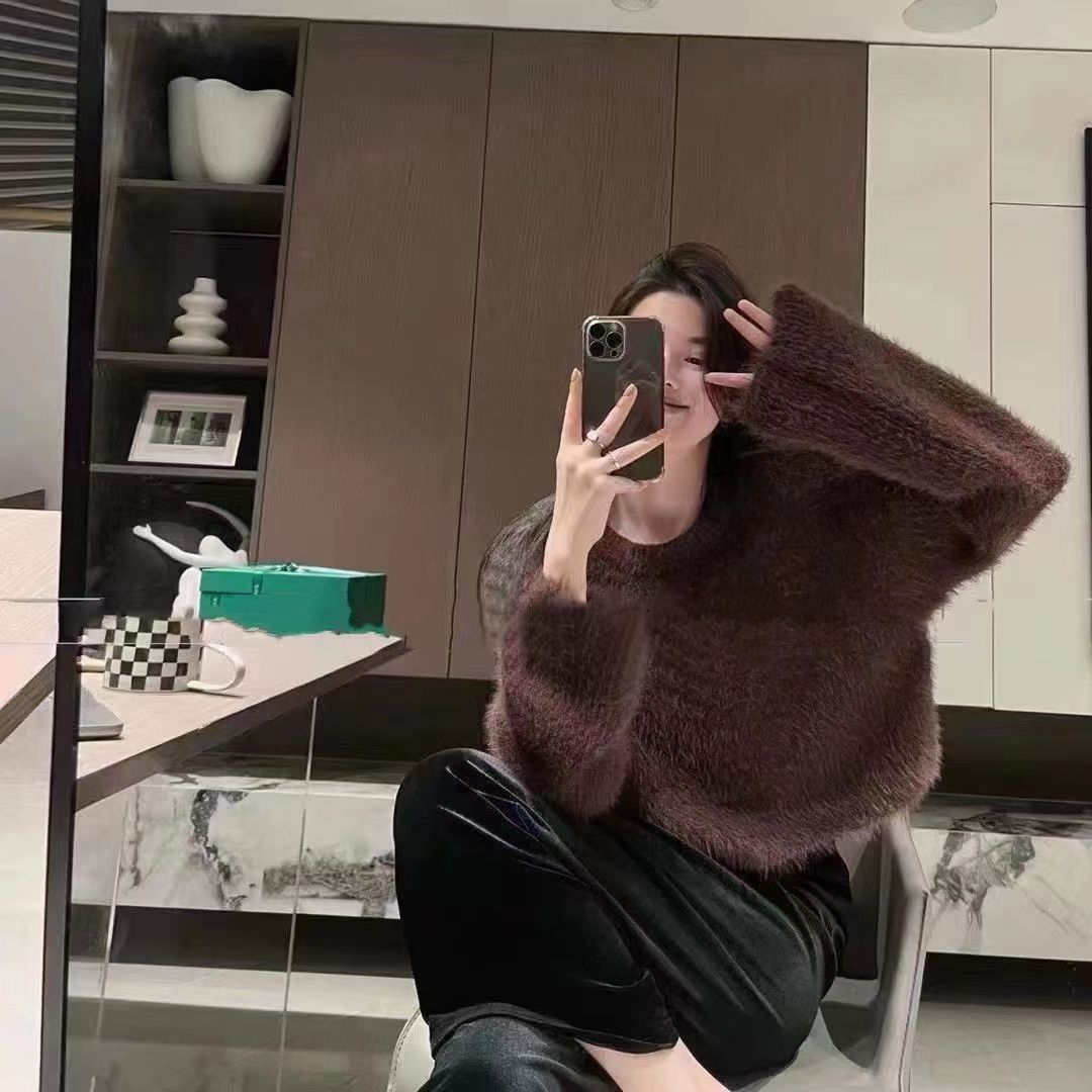 Damen modischer cropped Pullover mit weichem Flausch-Material Mirla-Eva Jonsson