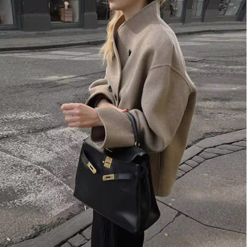 Damen oversized ulljacka i modern stil Eva Jonsson-Eva Jonsson