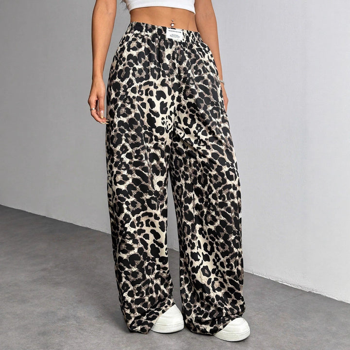 Damen palazzo pants with chic leopard print Mirla-Eva Jonsson