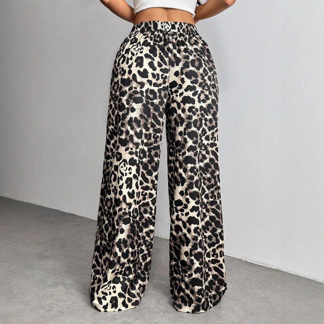 Damen palazzo pants with chic leopard print Mirla-Eva Jonsson