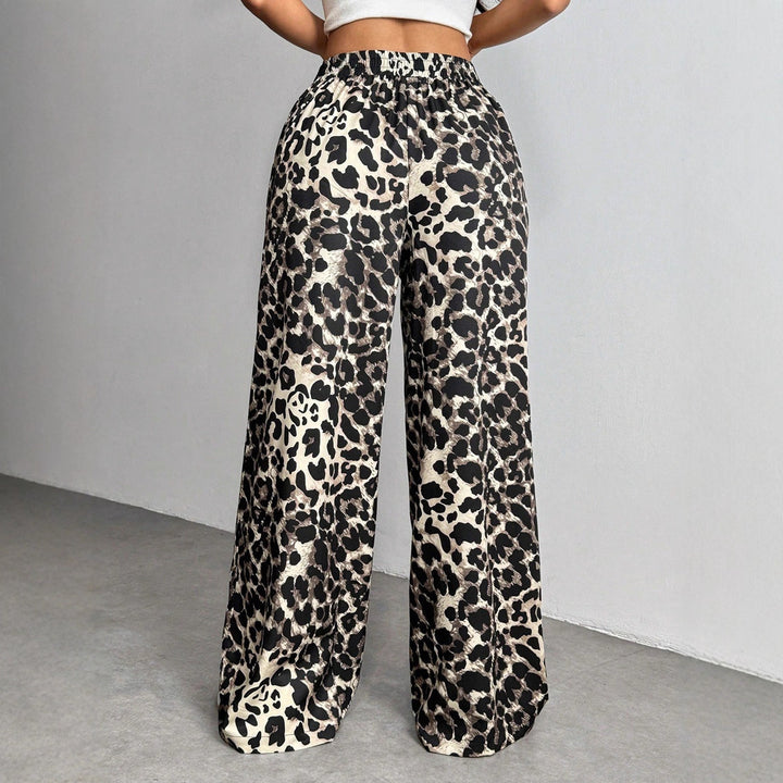 Damen palazzo pants with chic leopard print Mirla-Eva Jonsson
