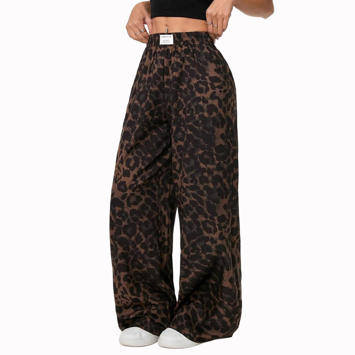 Damen palazzo pants with chic leopard print Mirla-Eva Jonsson