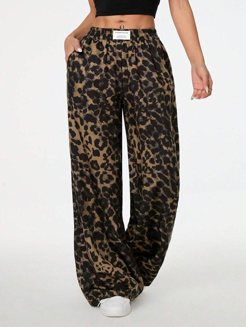 Damen palazzo pants with chic leopard print Mirla-Eva Jonsson