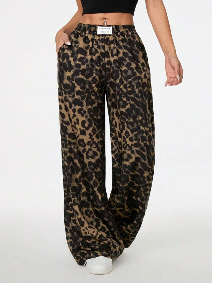 Damen palazzo pants with chic leopard print Mirla-Eva Jonsson