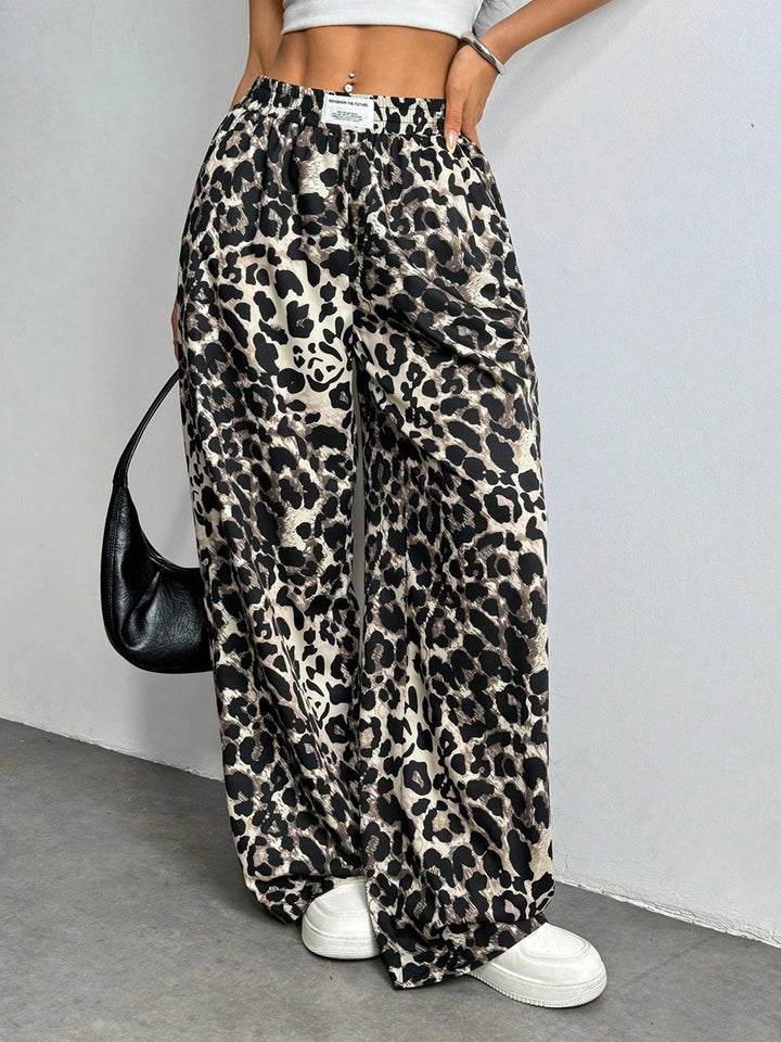Damen palazzo pants with chic leopard print Mirla-Eva Jonsson