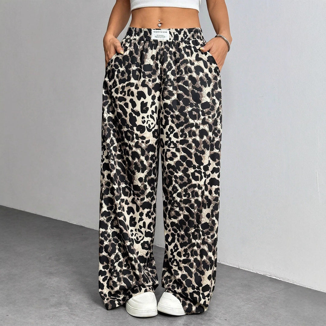 Damen palazzo pants with chic leopard print Mirla-Eva Jonsson