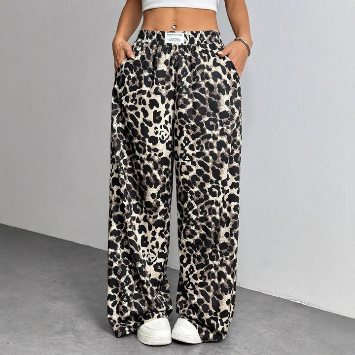 Damen palazzo pants with chic leopard print Mirla-Eva Jonsson