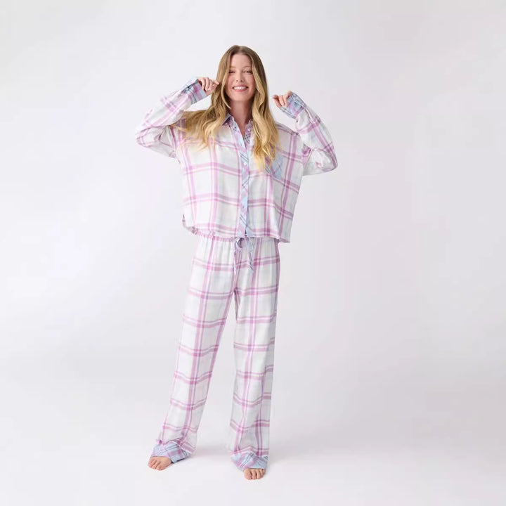 Damen pyjamaset med rutig mönster och luftig skärning Mirla-Eva Jonsson