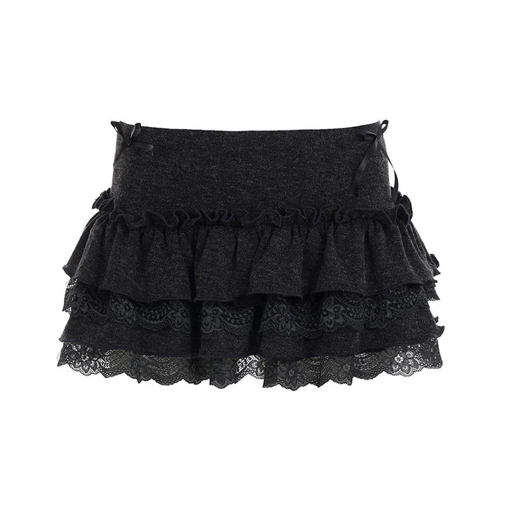 Damen ruffle skirt with lace trim and elastic waistband Mirla-Eva Jonsson
