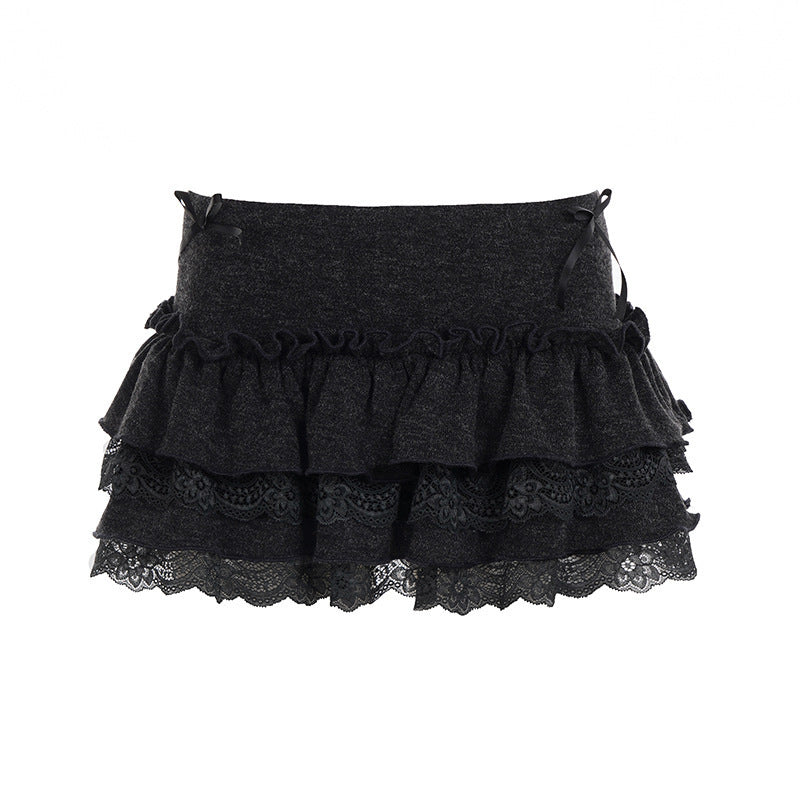 Damen ruffle skirt with lace trim and elastic waistband Mirla-Eva Jonsson