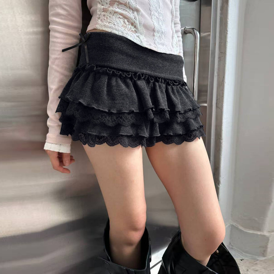 Damen ruffle skirt with lace trim and elastic waistband Mirla-Eva Jonsson
