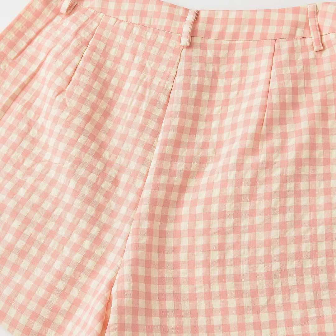 Damen rutiga shorts med hög midja och snygg skärning Mirla-Eva Jonsson