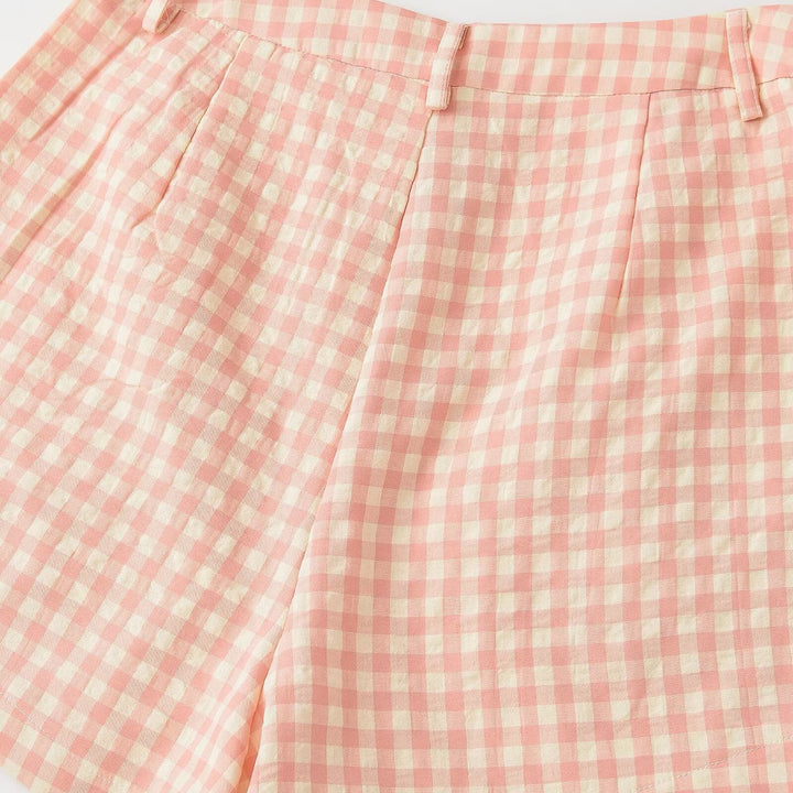 Damen rutiga shorts med hög midja och snygg skärning Mirla-Eva Jonsson