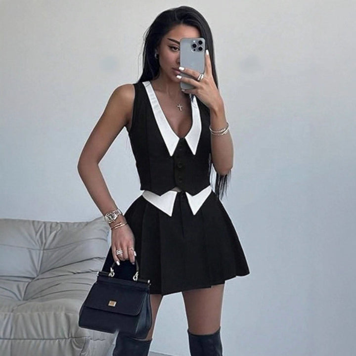 Damen schickes ärmelloses Blazer-Set mit Faltenrock Mirla-Eva Jonsson