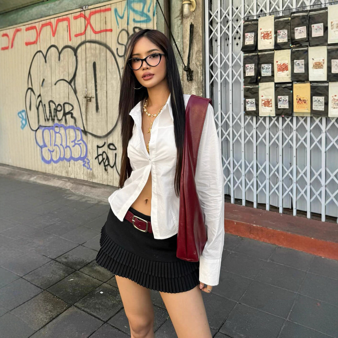 Damen skjortjacka i urban stil med moderna dragkedja och praktiska fickor Mirla-Eva Jonsson