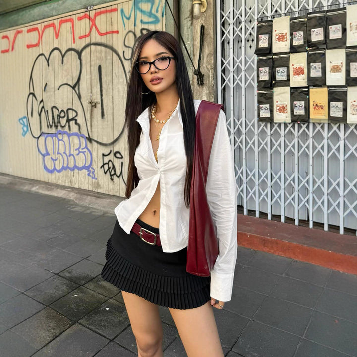 Damen skjortjacka i urban stil med moderna dragkedja och praktiska fickor Mirla-Eva Jonsson