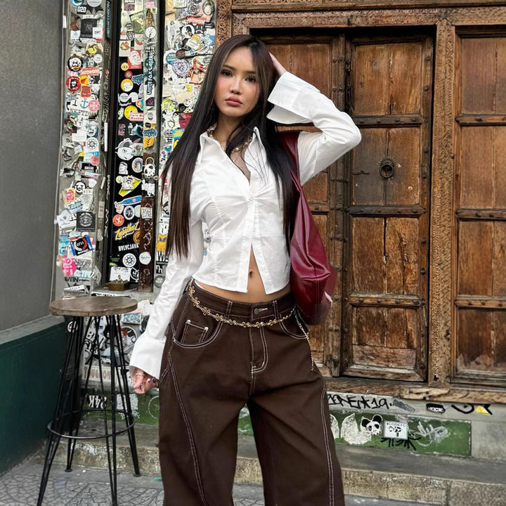 Damen skjortjacka i urban stil med moderna dragkedja och praktiska fickor Mirla-Eva Jonsson
