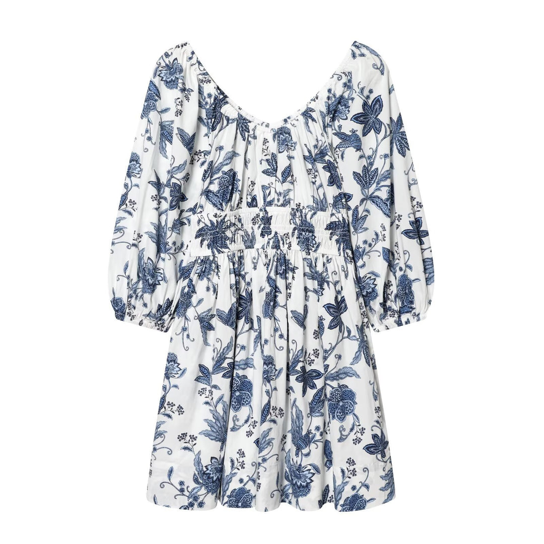 Damen sommardress med voluminösa puffärm och elastisk midja Mirla-Eva Jonsson