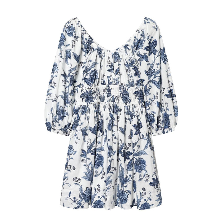 Damen sommardress med voluminösa puffärm och elastisk midja Mirla-Eva Jonsson