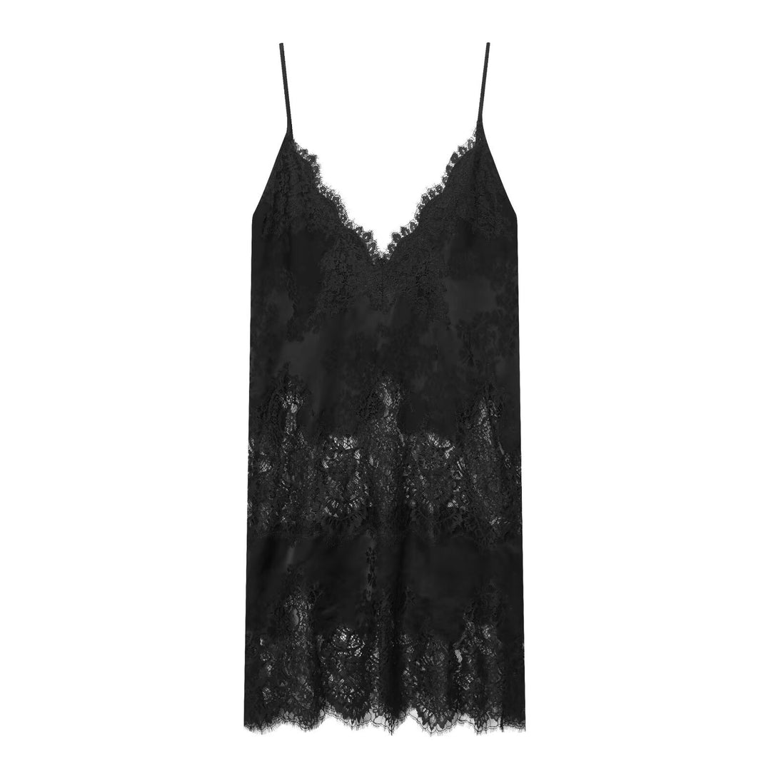 Damen spets-camisole med förförisk V-ringning och elegant spetsdetalj Mirla-Eva Jonsson