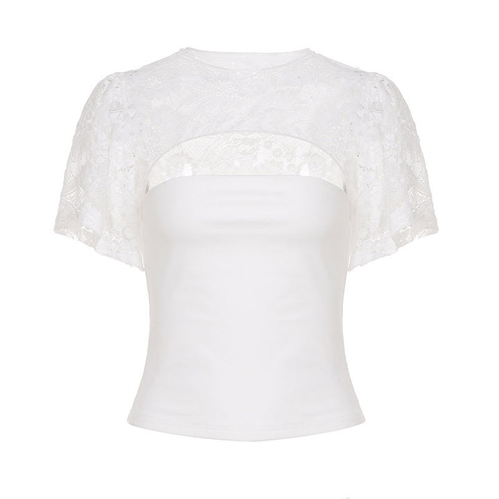 Damen spetsblus med cut-outs Mirla-Eva Jonsson