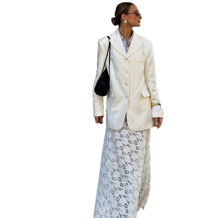 Damen spetsmaxikjol med elegant figursydd snitt och högkvalitativt material Mirla-Eva Jonsson