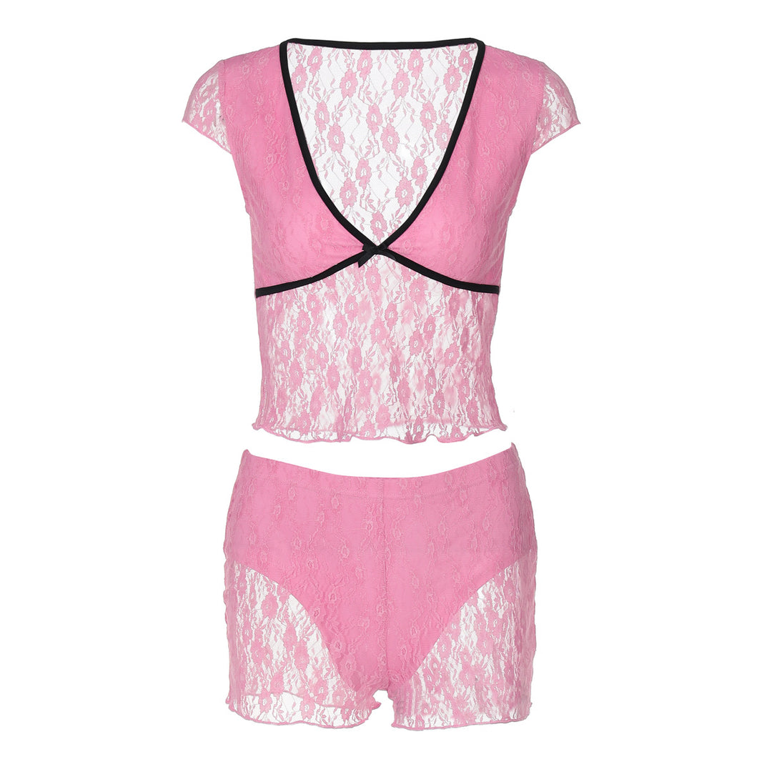Damen spetsöverdel med shorts-set Mirla-Eva Jonsson
