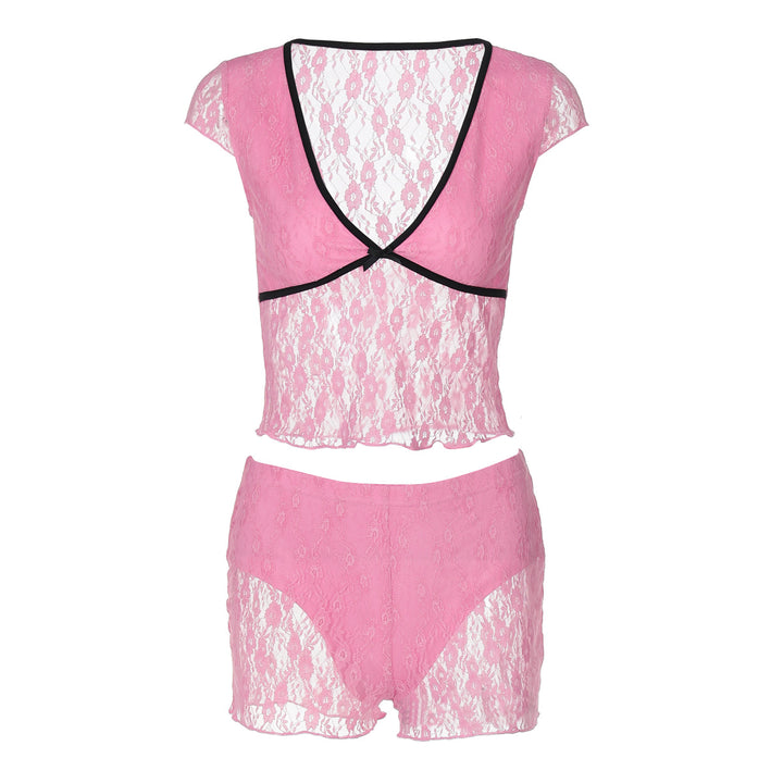 Damen spetsöverdel med shorts-set Mirla-Eva Jonsson