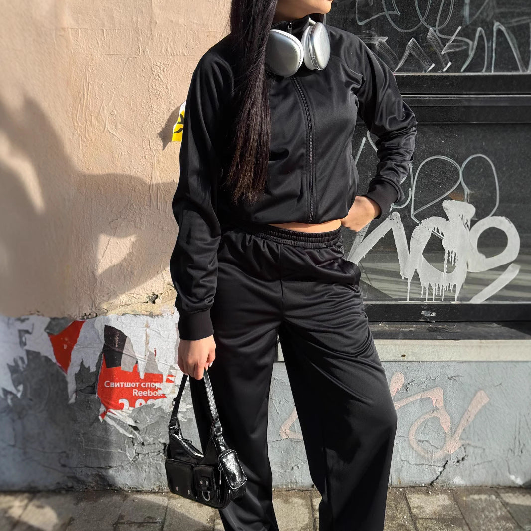 Damen sportig joggingset med hög krage och elastiska manschetter Eva Jonsson-Eva Jonsson