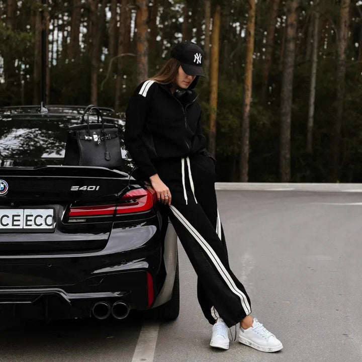 Damen sportigt loungewear-set med ränder Eva Jonsson-Eva Jonsson