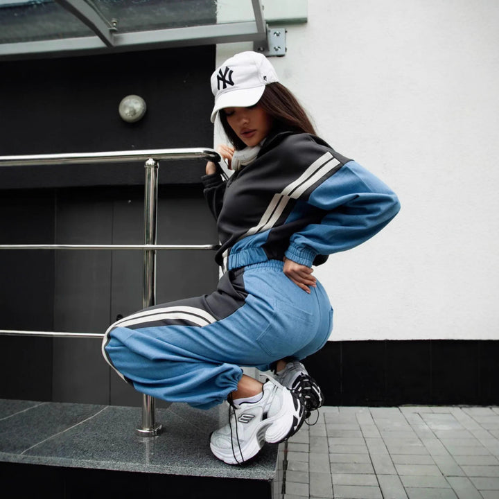 Damen sportigt loungewear-set med ränder Eva Jonsson-Eva Jonsson