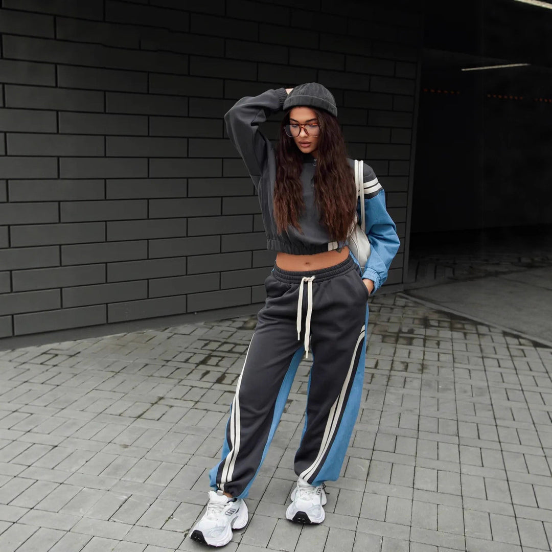 Damen sportigt loungewear-set med ränder Eva Jonsson-Eva Jonsson
